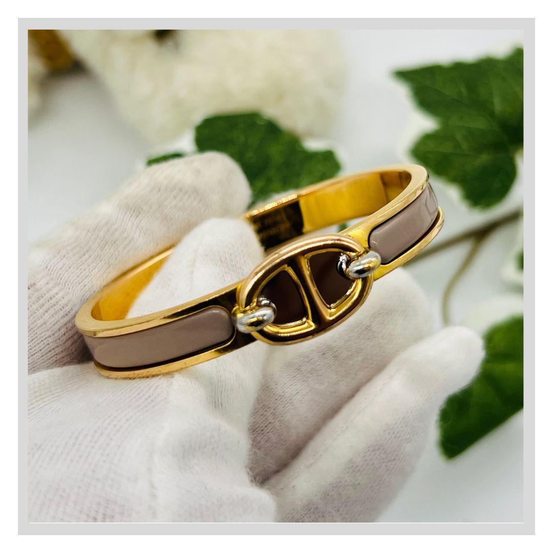 エルメス シェーヌダンクル　クリック バングル　ブレスレット ゴールド　メタル