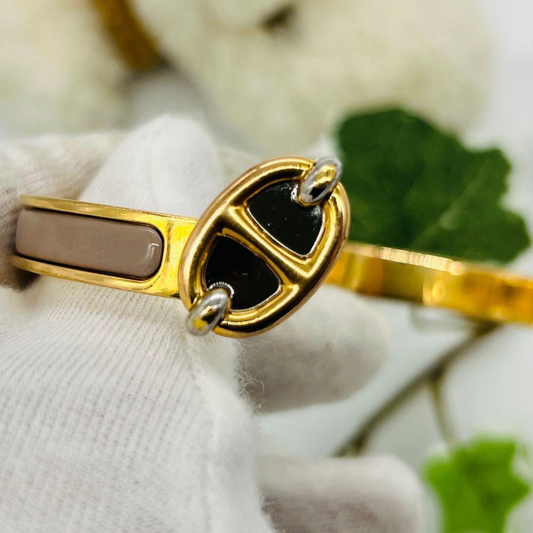 エルメス シェーヌダンクル　クリック バングル　ブレスレット ゴールド　メタル