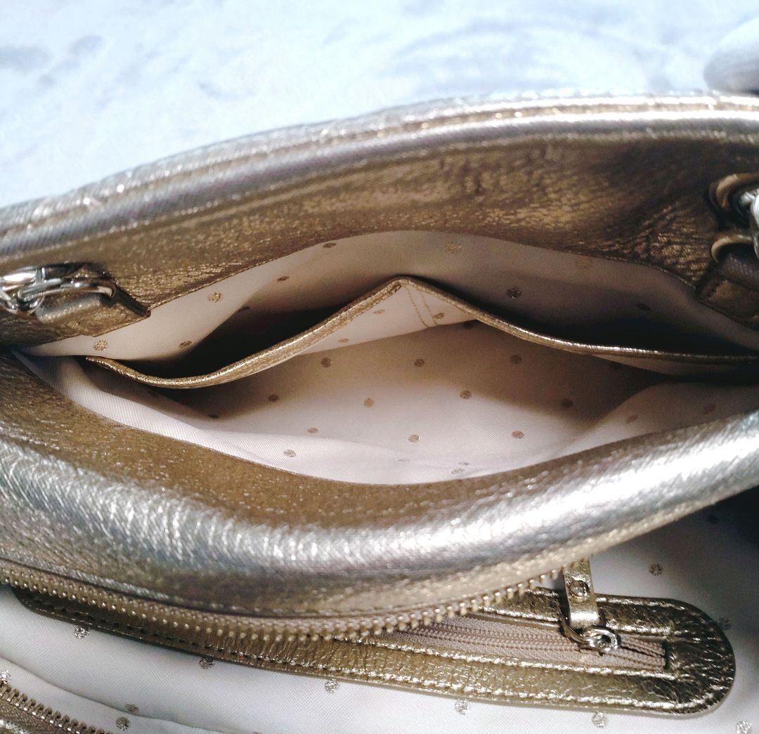 kate spade メタリックゴールド キルティング チェーンバッグ