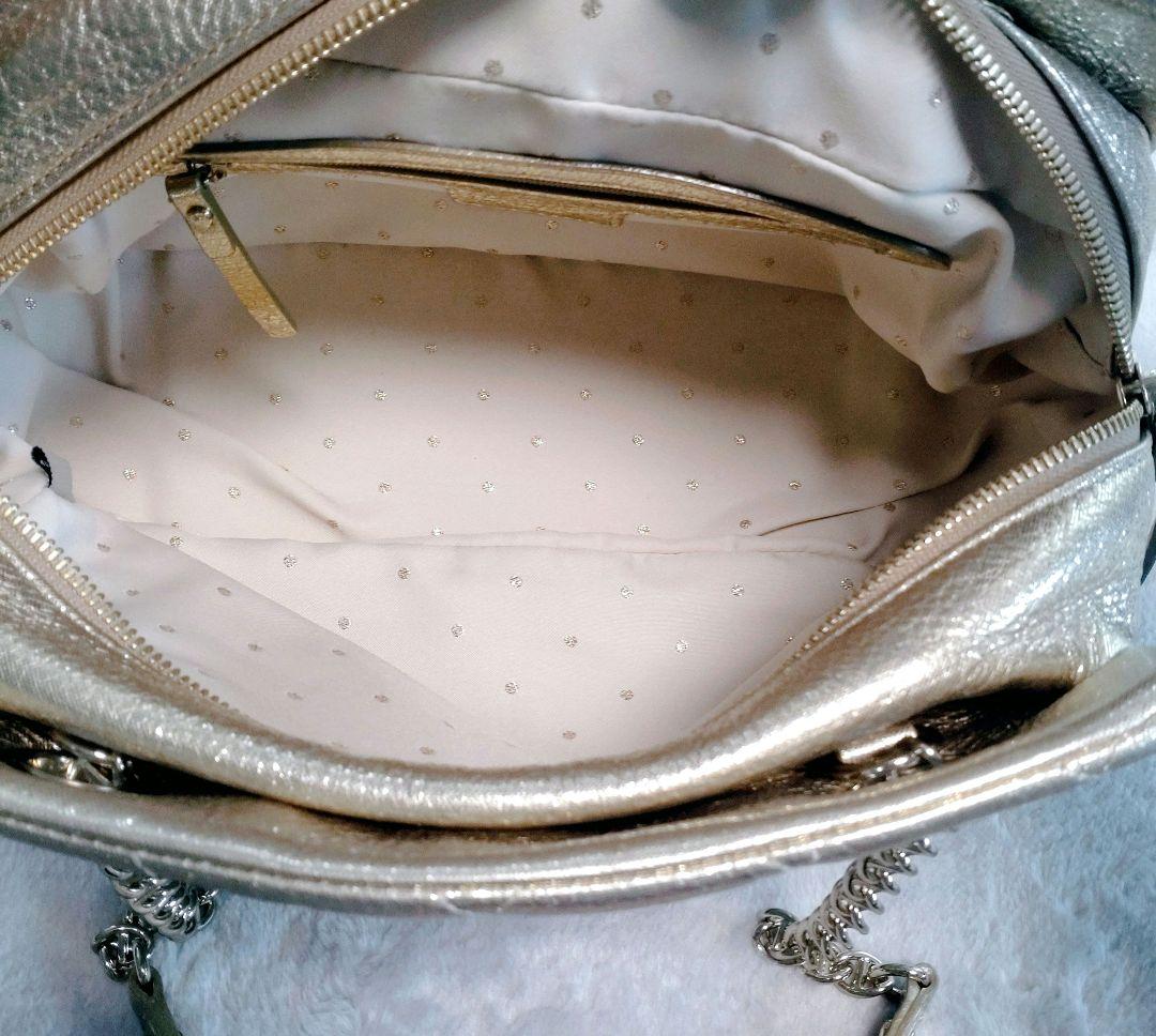 kate spade メタリックゴールド キルティング チェーンバッグ