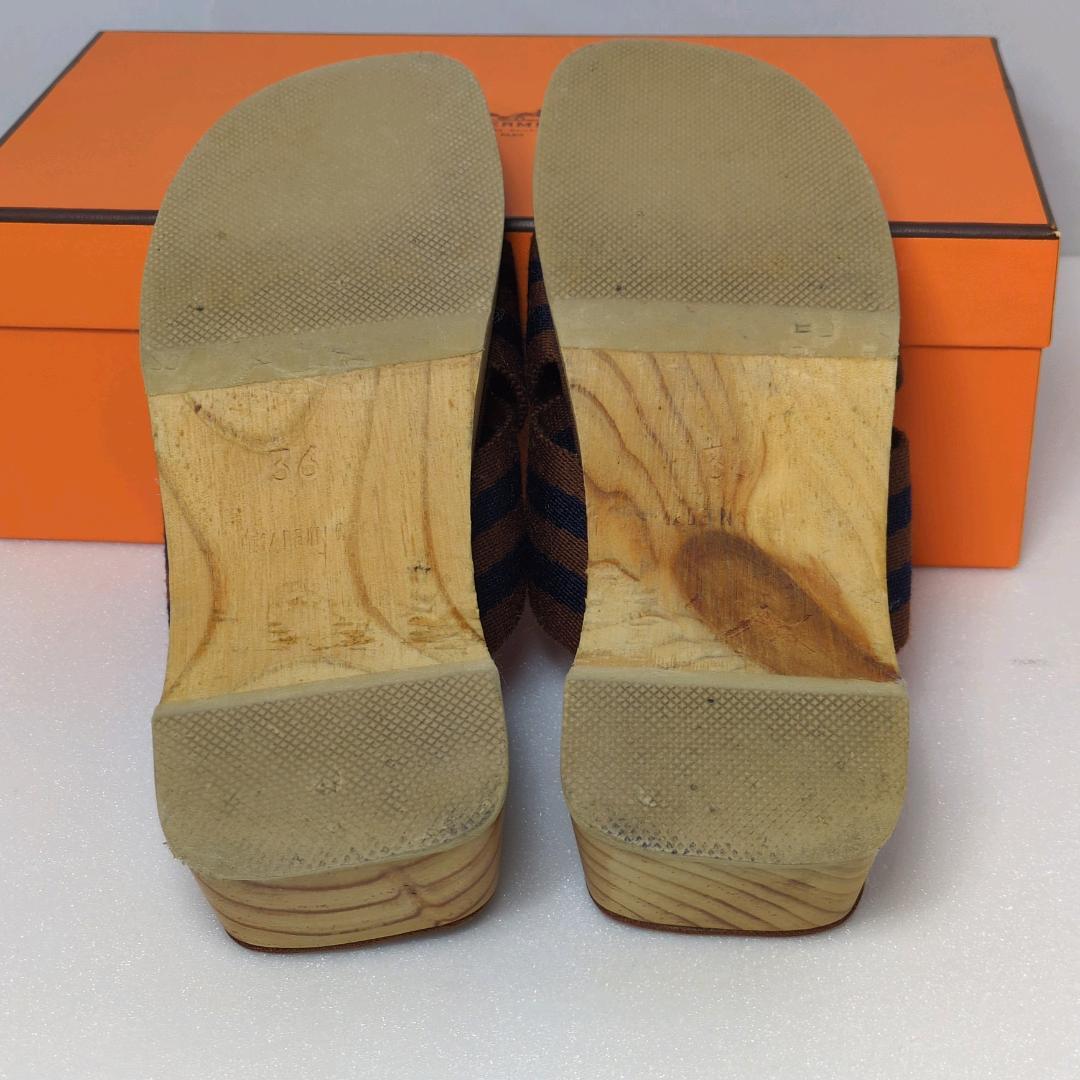 HERMES エルメス サンダル サイズ36 23cm 木製ソール 箱 保存袋付