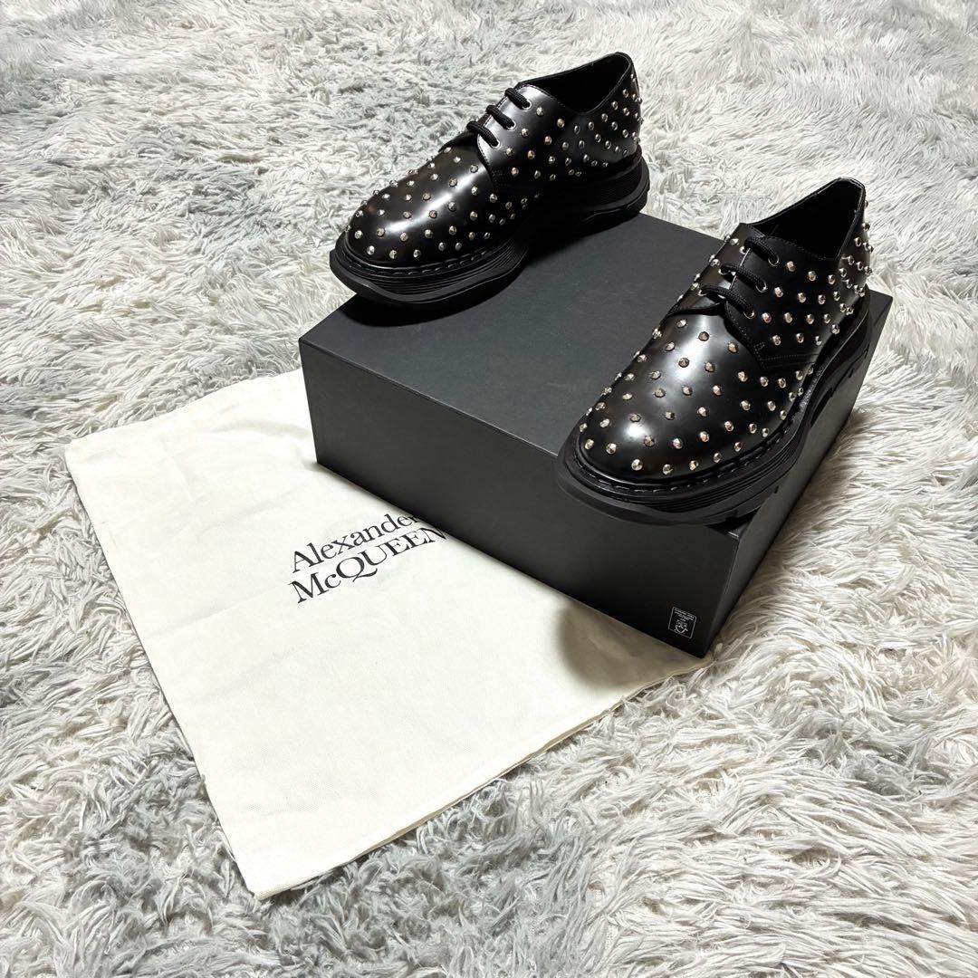 【未使用に近い】ALEXANDER MCQUEEN 本革 厚底 スタッズ 43