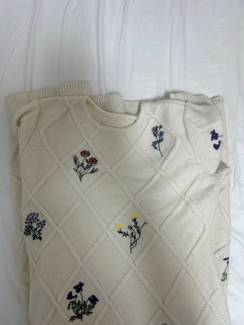 AMERI アイボリーニット ロングワンピース