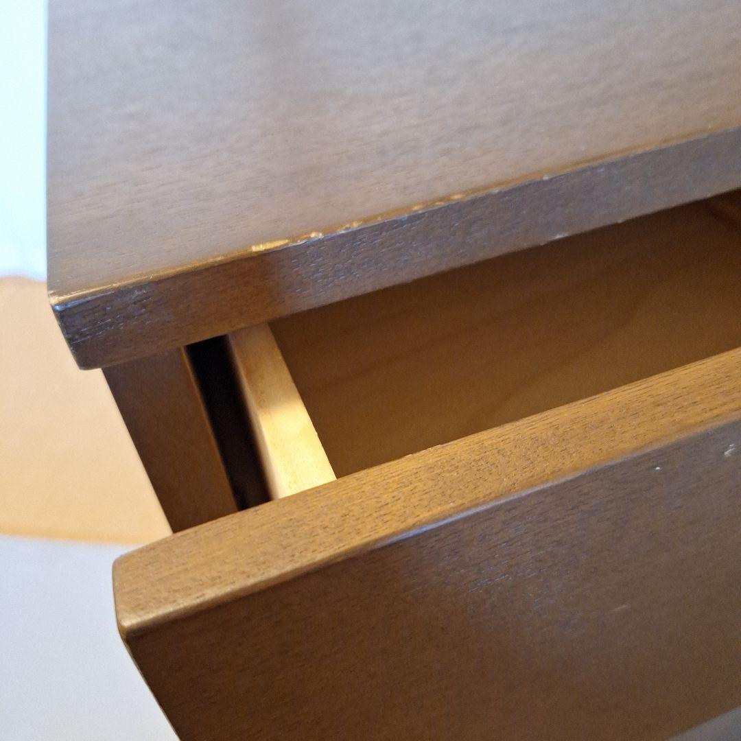 無印良品　タモ材　ダークブラウン 木製チェスト 4段