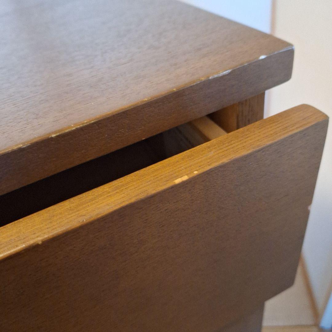 無印良品　タモ材　ダークブラウン 木製チェスト 4段