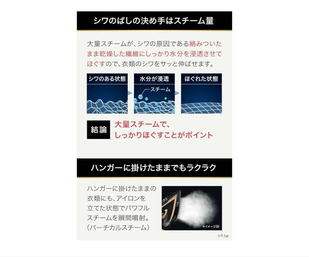 ティファール コード付き スチームアイロン パワフルスチーム 最大140g/分