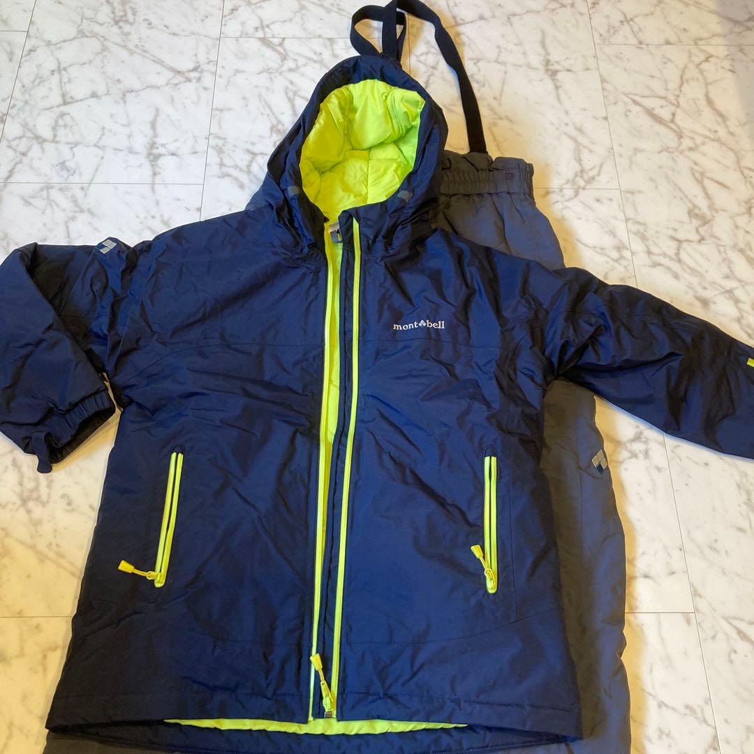 mont-bell 160cm スキーウェアー ネイビー/ライム