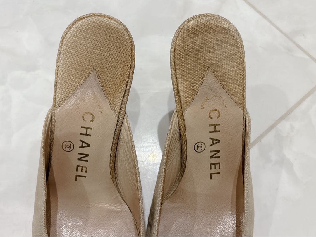 CHANEL シャネル ココマーク ミュール ホワイト 36サイズ 23cm