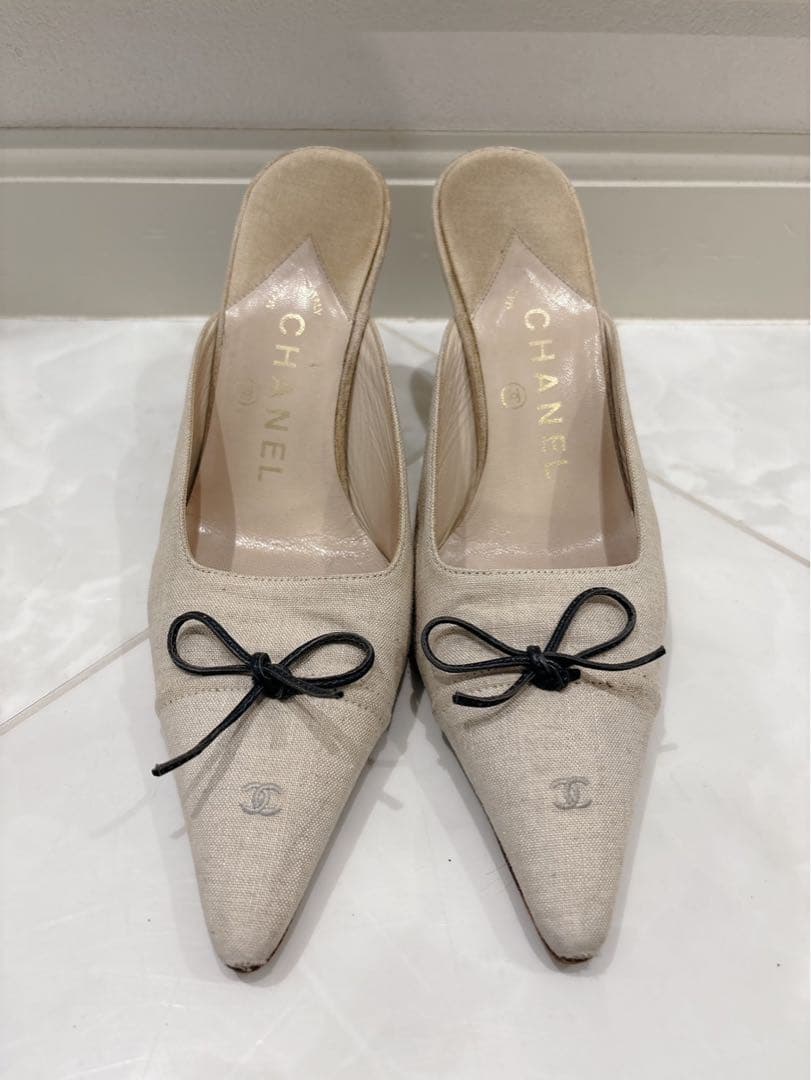 CHANEL シャネル ココマーク ミュール ホワイト 36サイズ 23cm