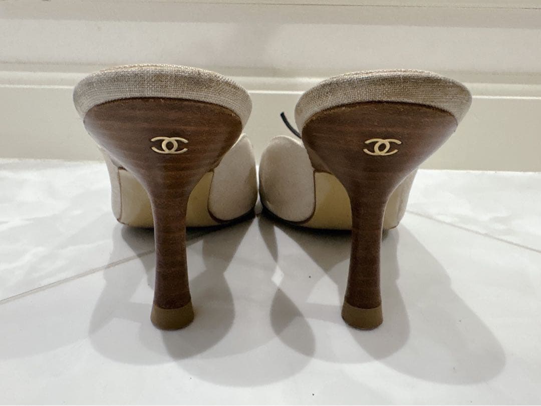 CHANEL シャネル ココマーク ミュール ホワイト 36サイズ 23cm