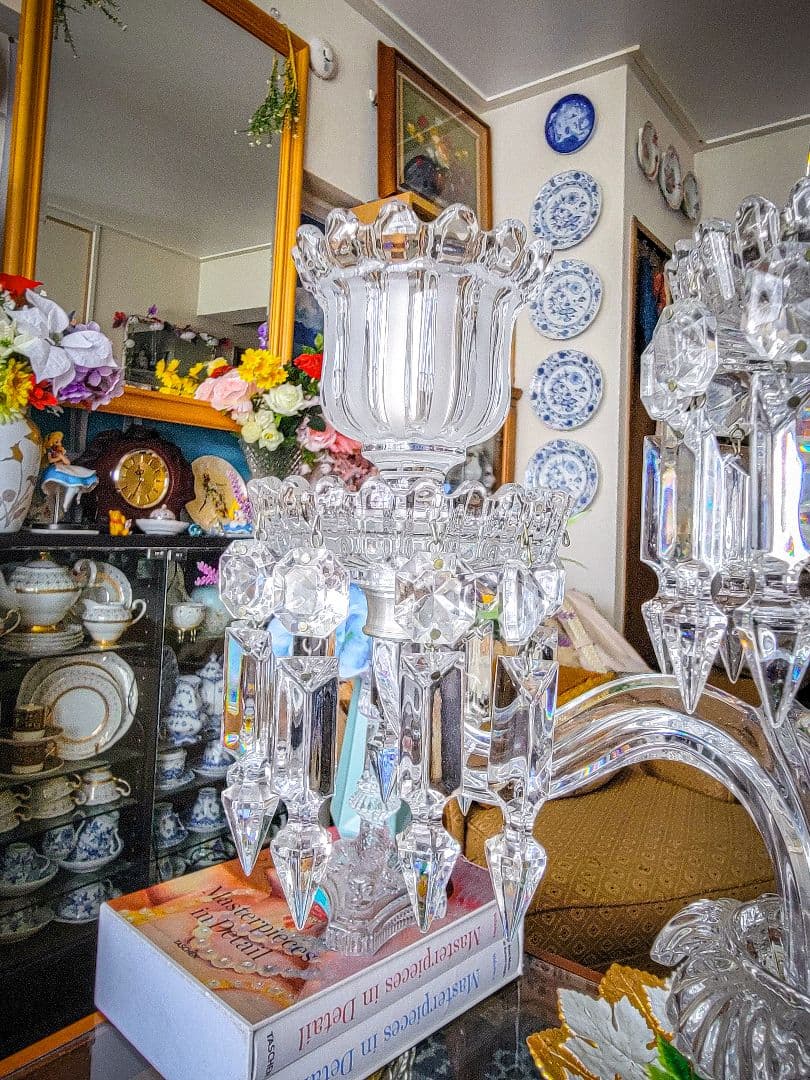 BACCARAT バカラ キャンドルスタンドメダイヨン.シャンデリア.2灯