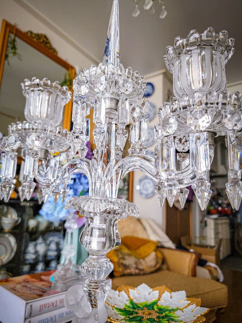 BACCARAT バカラ キャンドルスタンドメダイヨン.シャンデリア.2灯