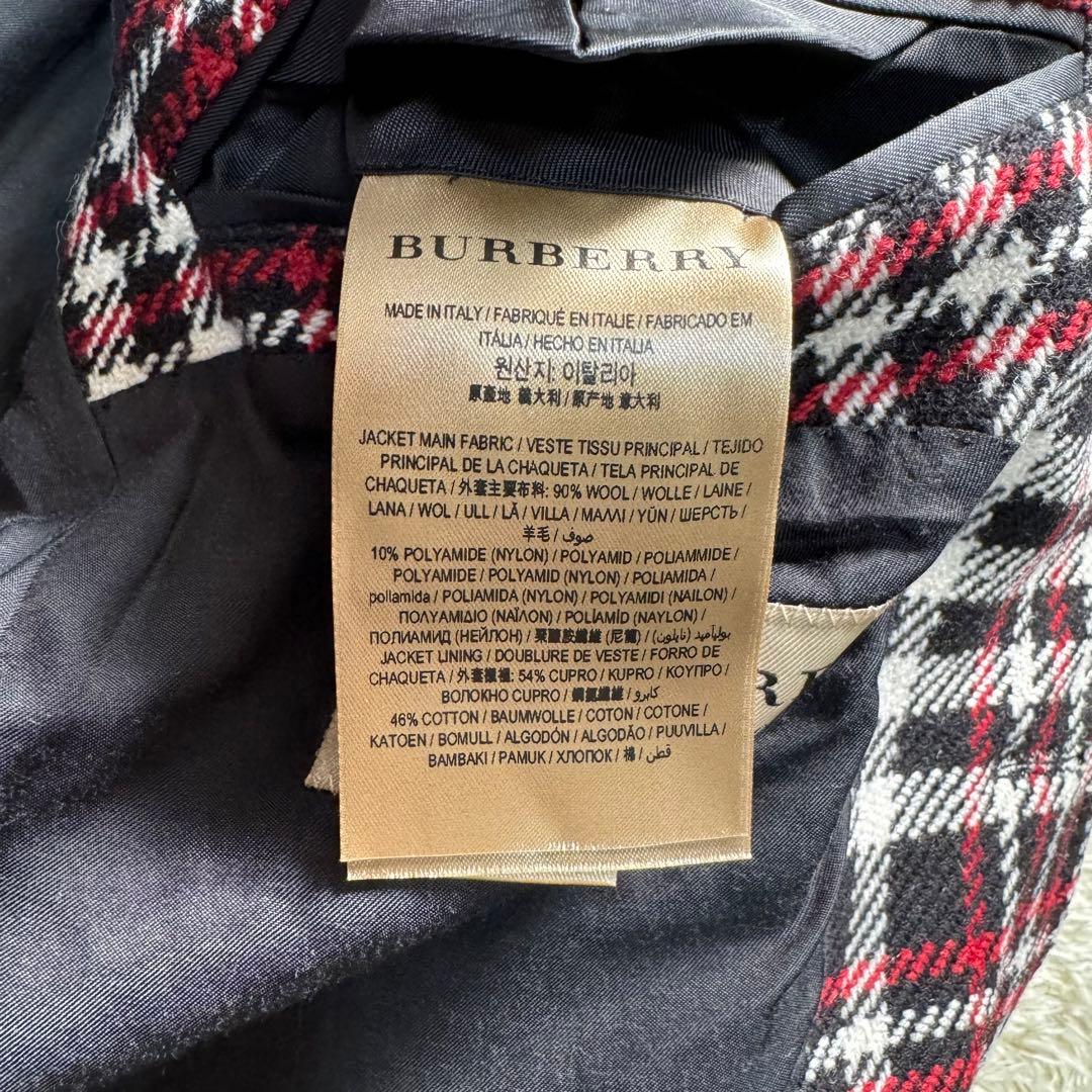 極美品●バーバリーロンドン テーラードジャケット ツイード 千鳥柄 46 M