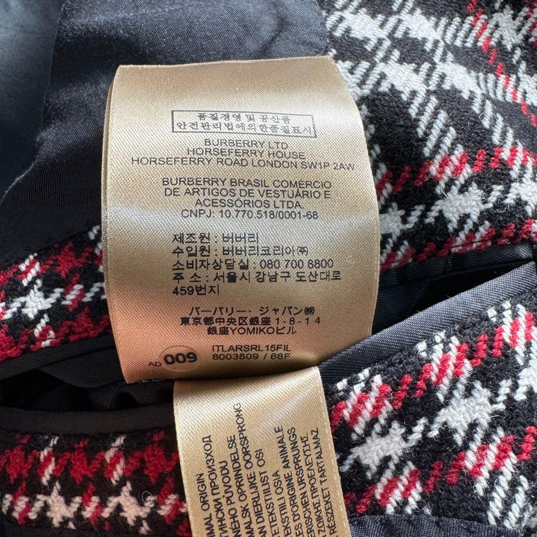 極美品●バーバリーロンドン テーラードジャケット ツイード 千鳥柄 46 M