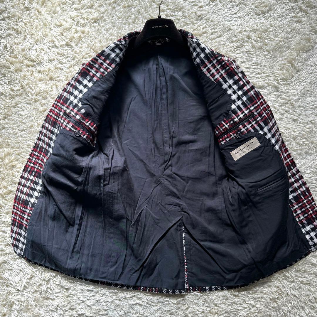 極美品●バーバリーロンドン テーラードジャケット ツイード 千鳥柄 46 M