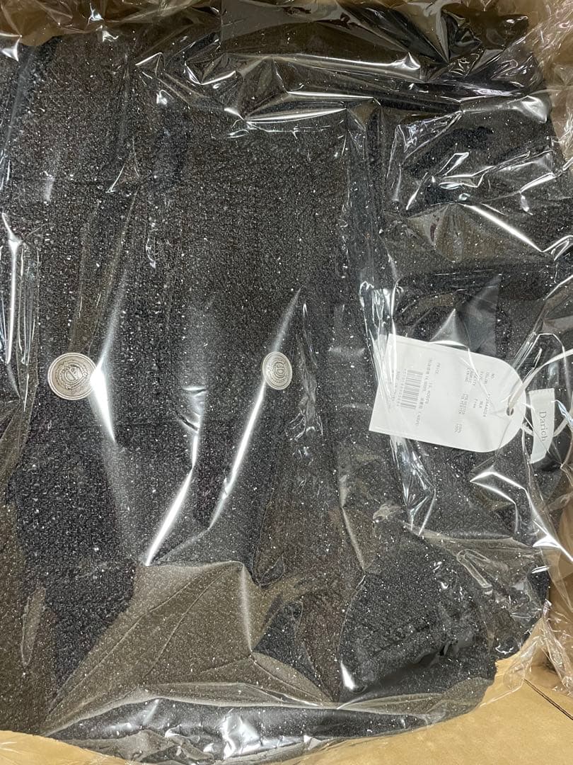 ボックスプリーツツイードミニワンピース ブラック free Darich