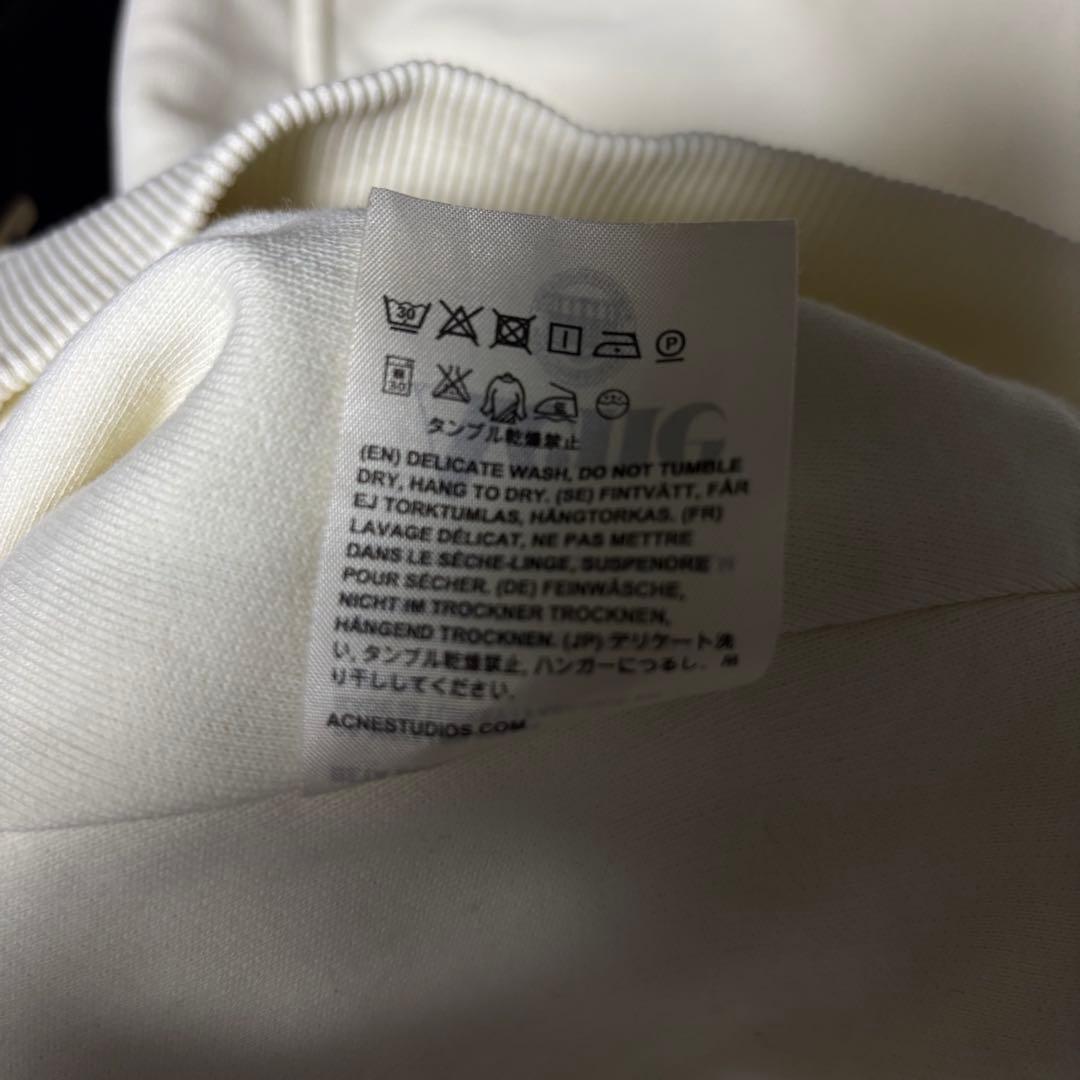 Acne Studios スウェット トレーナー モックネック ボックスロゴ 白