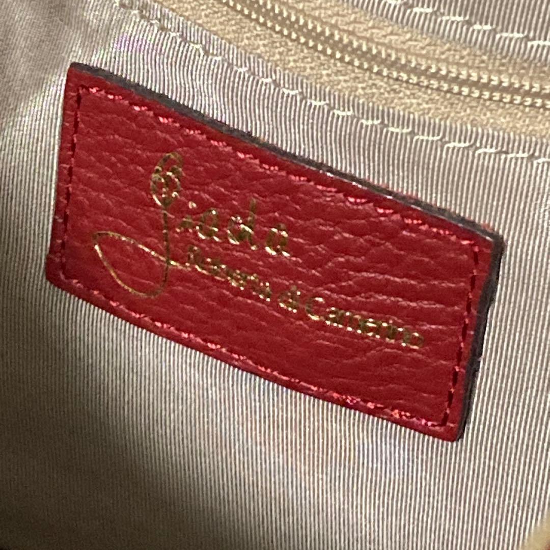 美品 ロベルタディカメリーノ ショルダーバッグ　レーネ レッド ロゴ トート