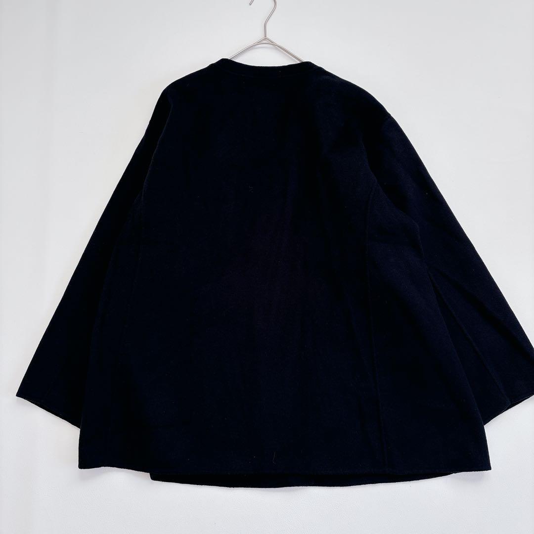 SLOBE IENA HAMILTON ダブルフェイスウールショートコート 紺