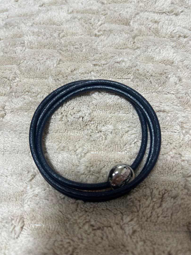 『ロエベ』　ペプルブレスレット　ブラック✖️シルバー