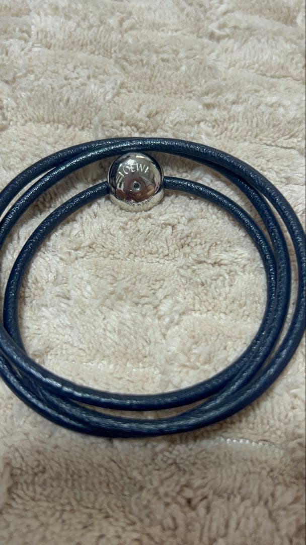 『ロエベ』　ペプルブレスレット　ブラック✖️シルバー