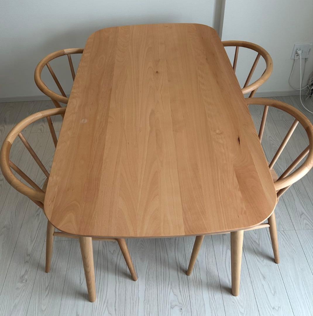 【kanamaru】【4脚中①】 MUJI 無印良品 ブナ材アームチェア