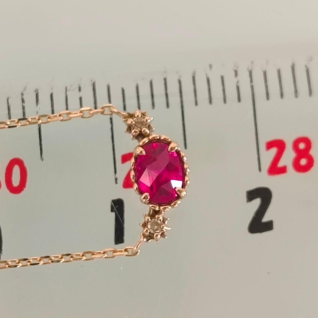 NOJESS　K10 YG　ルビー　オーバル　ダイヤモンド　花　星　ネックレス