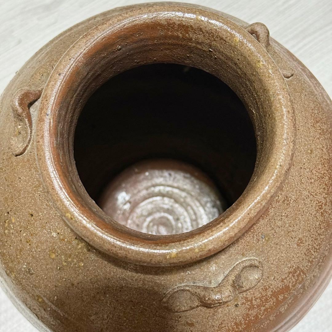 古備前 備前焼 壺 三耳壺 胴陶印