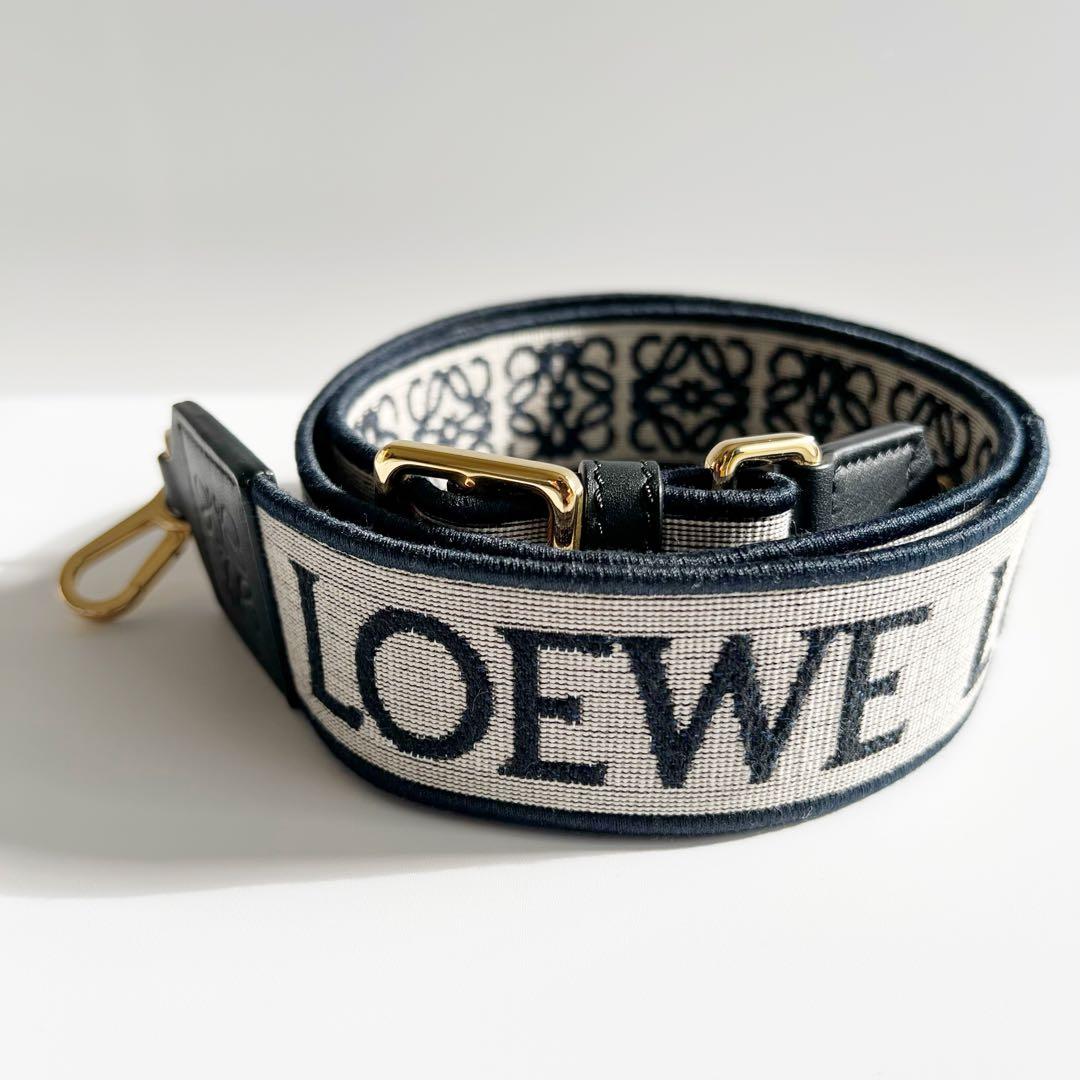 美品 ロエベ アナグラムロゴ　ジャガード＆カーフ　ショルダーバッグストラップ