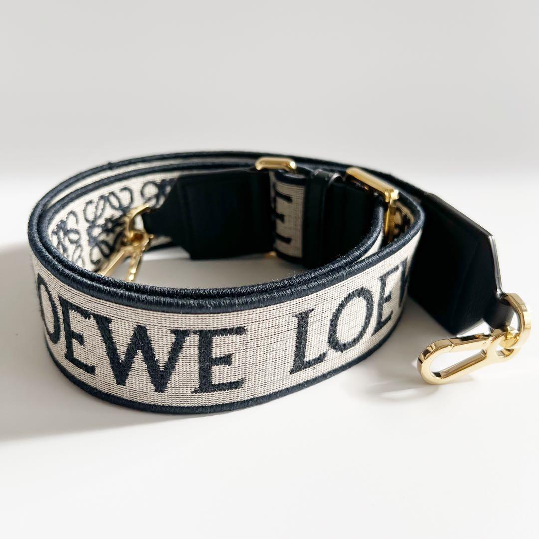 美品 ロエベ アナグラムロゴ　ジャガード＆カーフ　ショルダーバッグストラップ