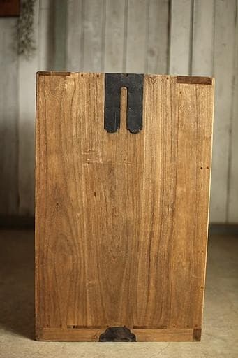 前面ガラスの引き出し3段　食器棚　シャツケース　タンス　チェスト　古家具