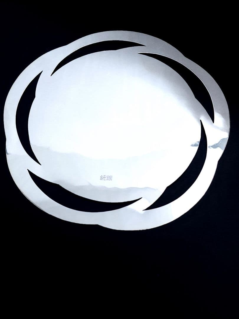 尚美堂製 小林美春　純銀 梅形 壽銀皿 銘々皿 5枚　共箱　計249.98ｇ