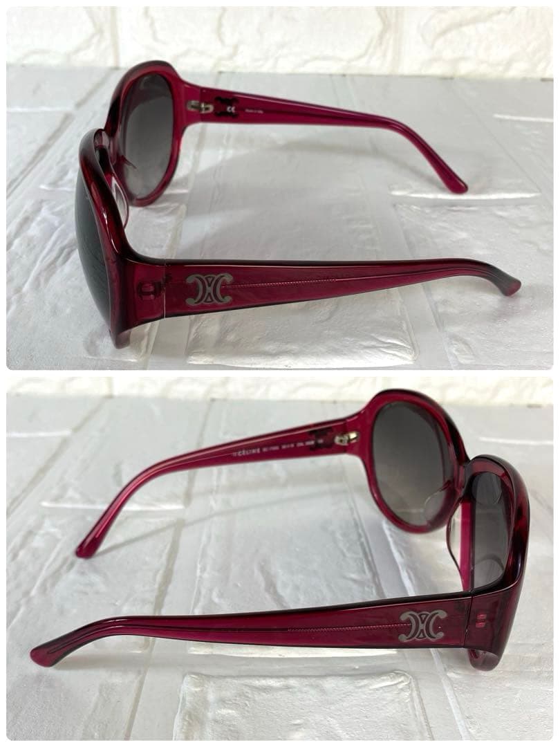 【美品】CELINE　セリーヌ　サングラス　SC1758G レッド　ケース付き