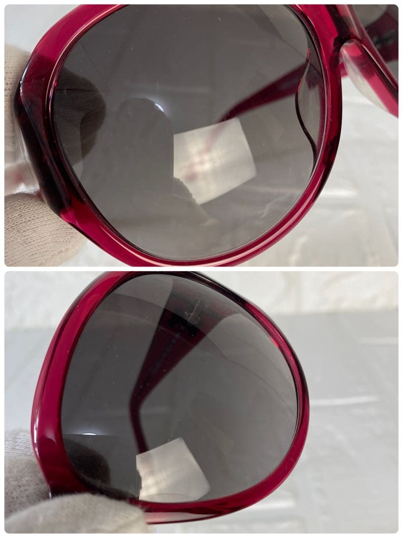 【美品】CELINE　セリーヌ　サングラス　SC1758G レッド　ケース付き