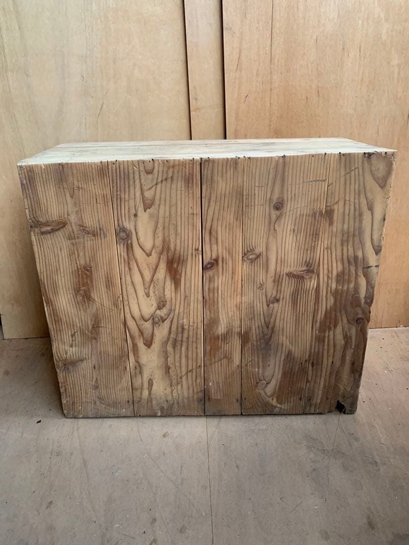 古い木全面ガラス収納陳列棚戸　引き出し2杯　店舗什器古家具