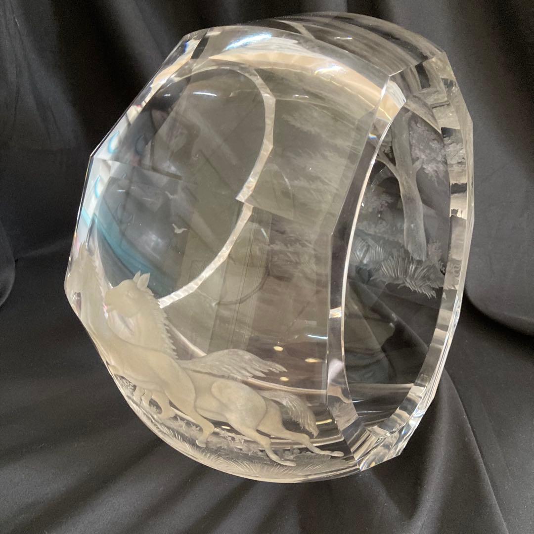 モーゼル　花瓶　馬　高さ約26cm