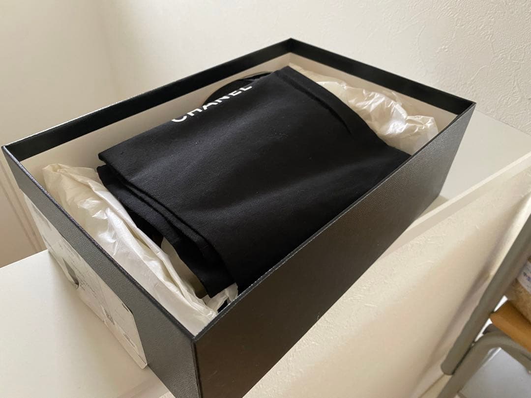 新品 CHANEL シャネル スリングバック シューズ ブラック ラメ