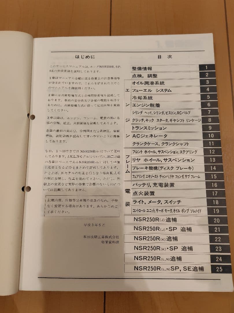 NSR250　サービスマニュアル