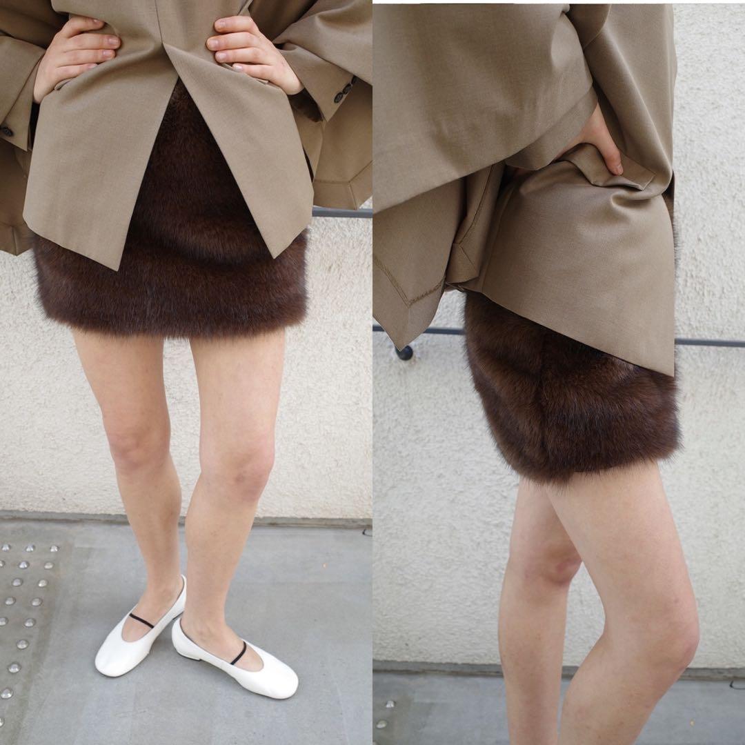スカート CLANE 25AW FAKE FUR LOW WAIST MINI SKIRT