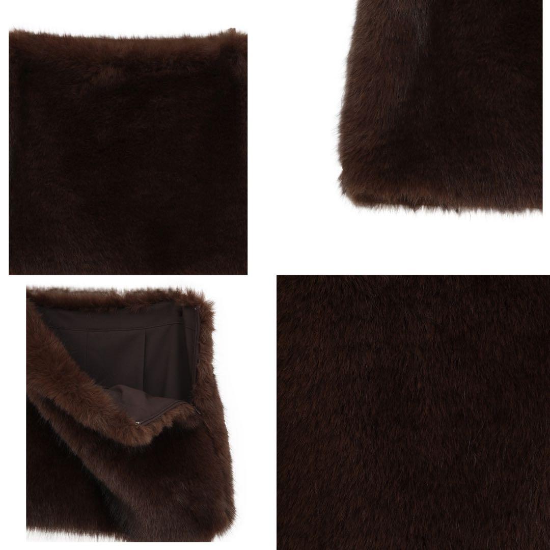スカート CLANE 25AW FAKE FUR LOW WAIST MINI SKIRT