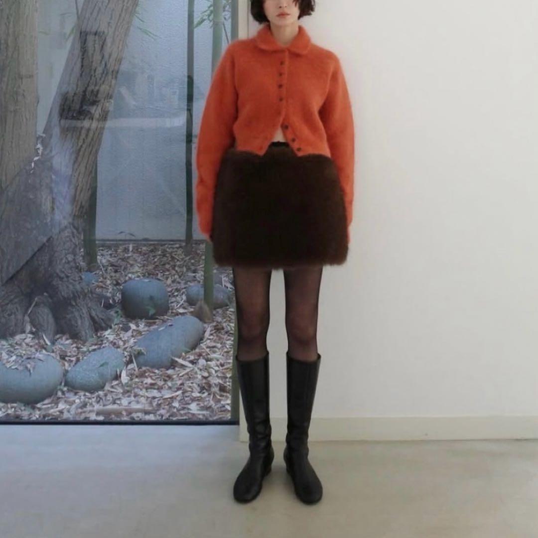 スカート CLANE 25AW FAKE FUR LOW WAIST MINI SKIRT