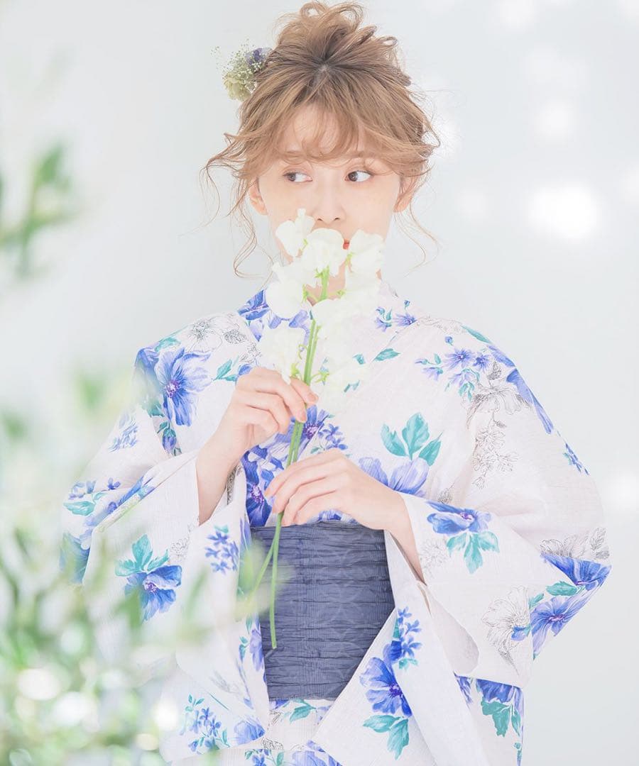 そ*様 Dita 浴衣 アンティークフラワー 水色