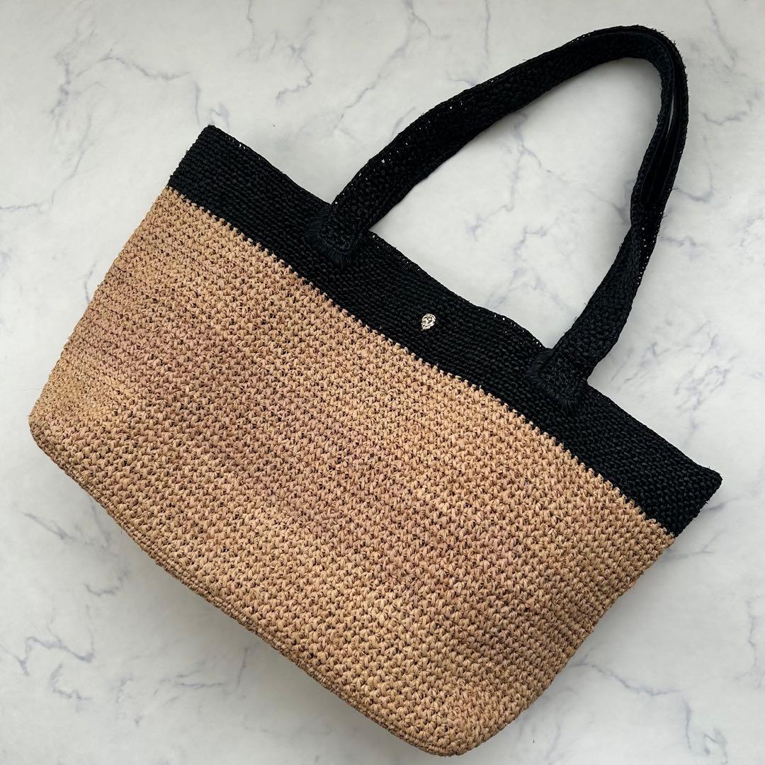 ヘレンカミンスキー ラフィア 肩掛け かごバッグ トートバッグ 大容量