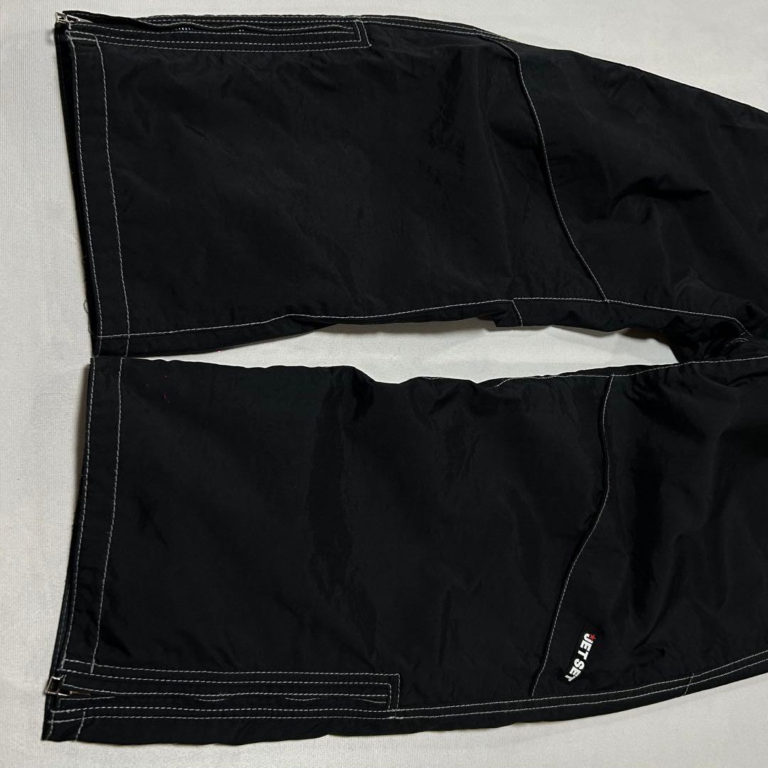 90s JETSET ナイロン スノボ バギーパンツ Tech 極太 刺繍