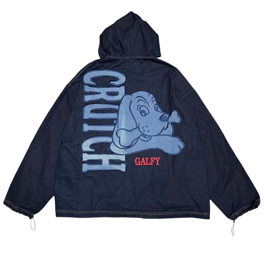 ガルフィー　デニムジャケット　セットアップ　ドローコード　y2k 大型犬　XL