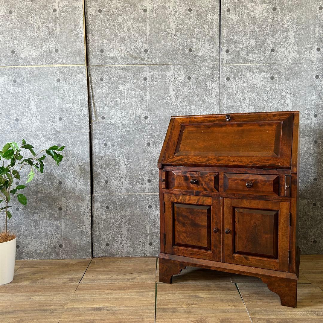 ꧁北海道民芸家具 ホクミン꧂ライティングビューロー デスク 机 書斎 チェスト