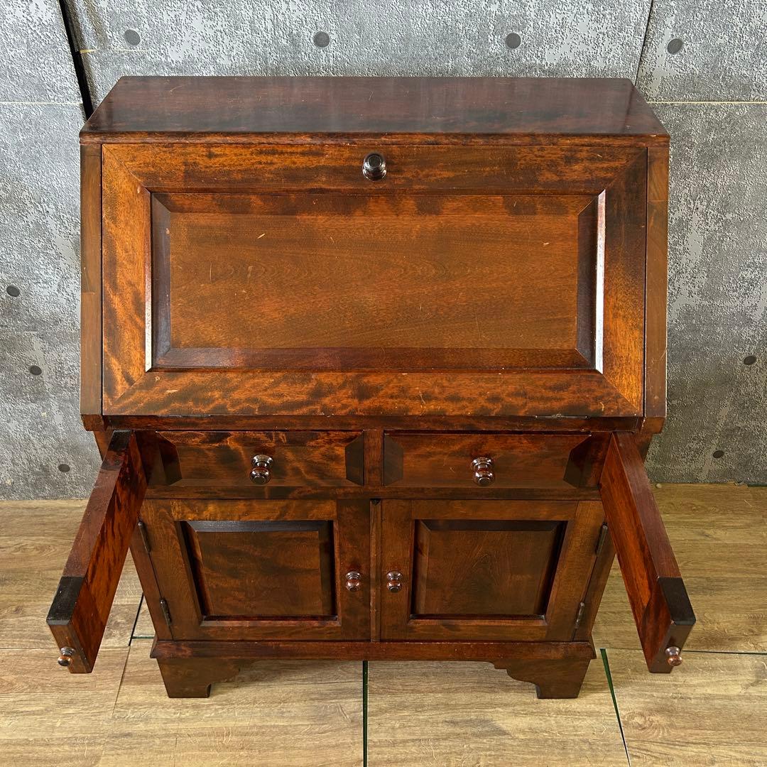 ꧁北海道民芸家具 ホクミン꧂ライティングビューロー デスク 机 書斎 チェスト