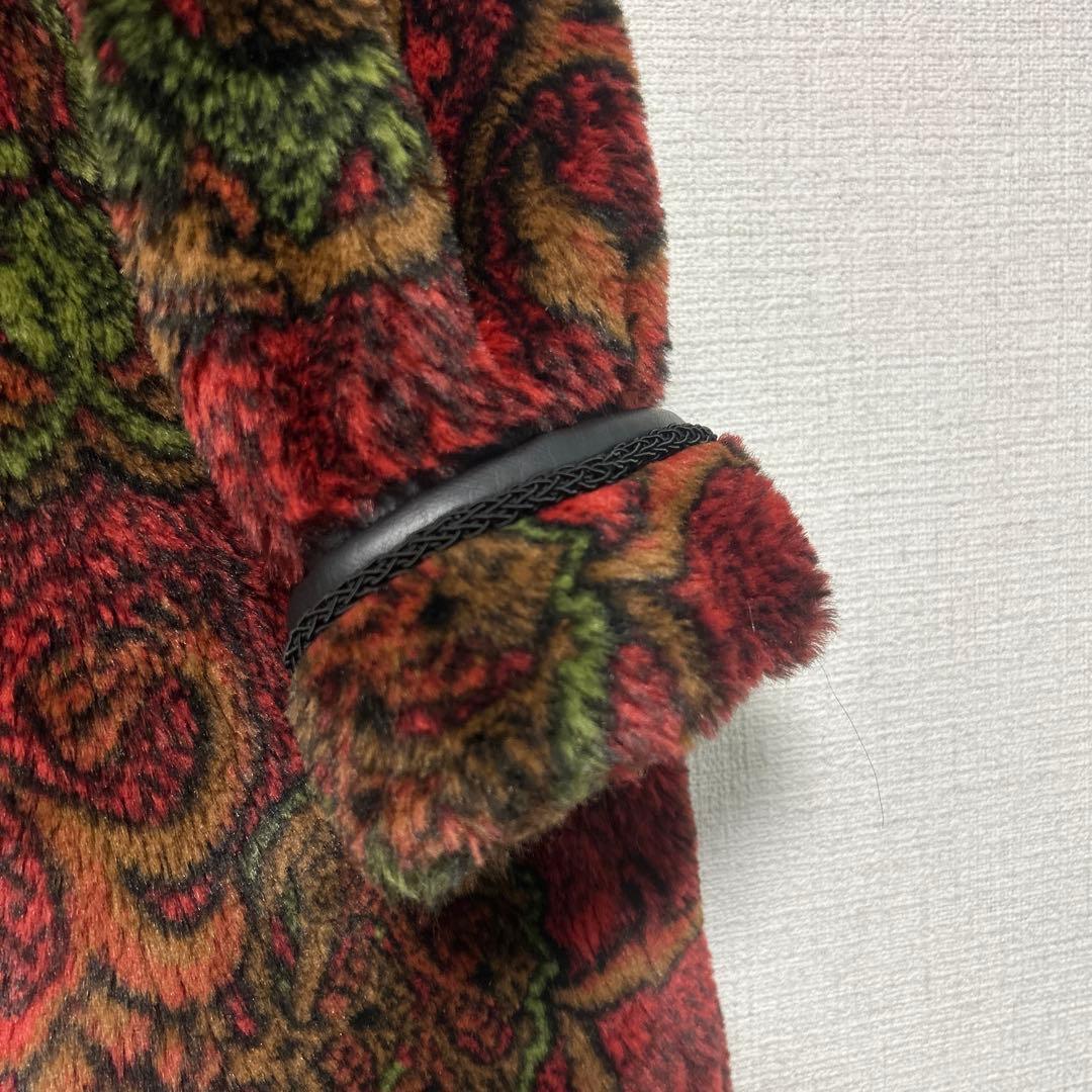 ★激レアデザイン★ lancetti milano コート　総柄　レザー　ファー