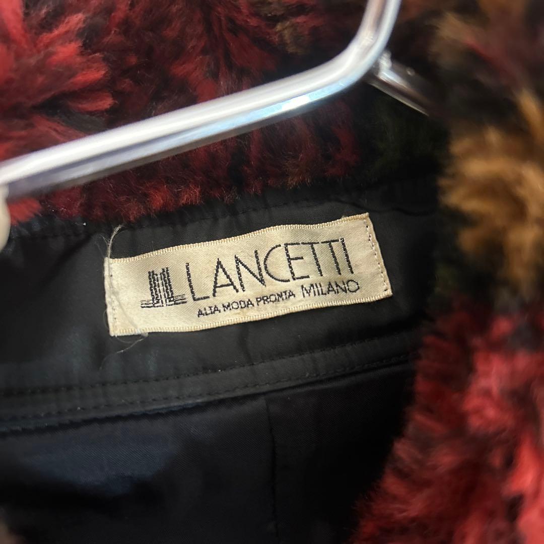 ★激レアデザイン★ lancetti milano コート　総柄　レザー　ファー
