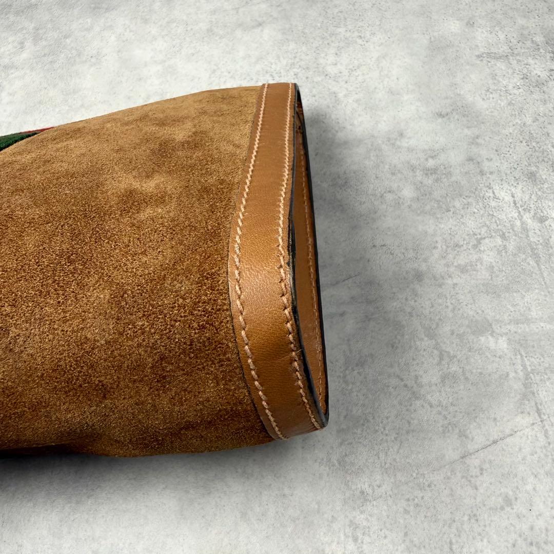 美品✨グッチ　クラッチバッグ シェリーライン ブラウン スエード